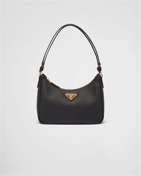 prada black leather and fabric handbag|prada black leather handbag sale.